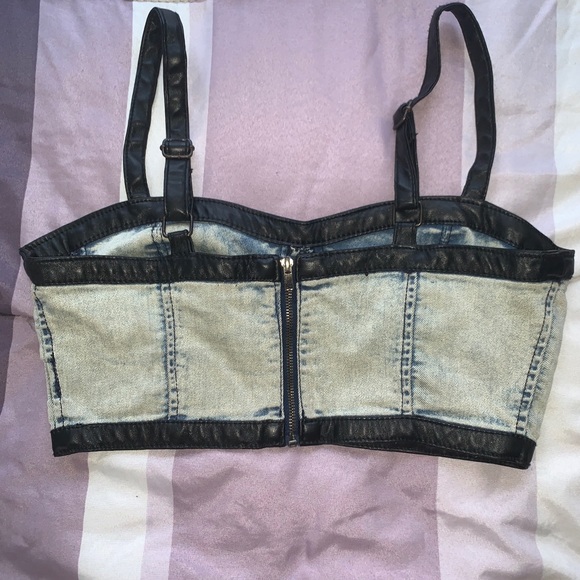 ‼️3/$10‼️ Forever 21 Acid Wash Crop Top 💙 - Picture 2 of 3